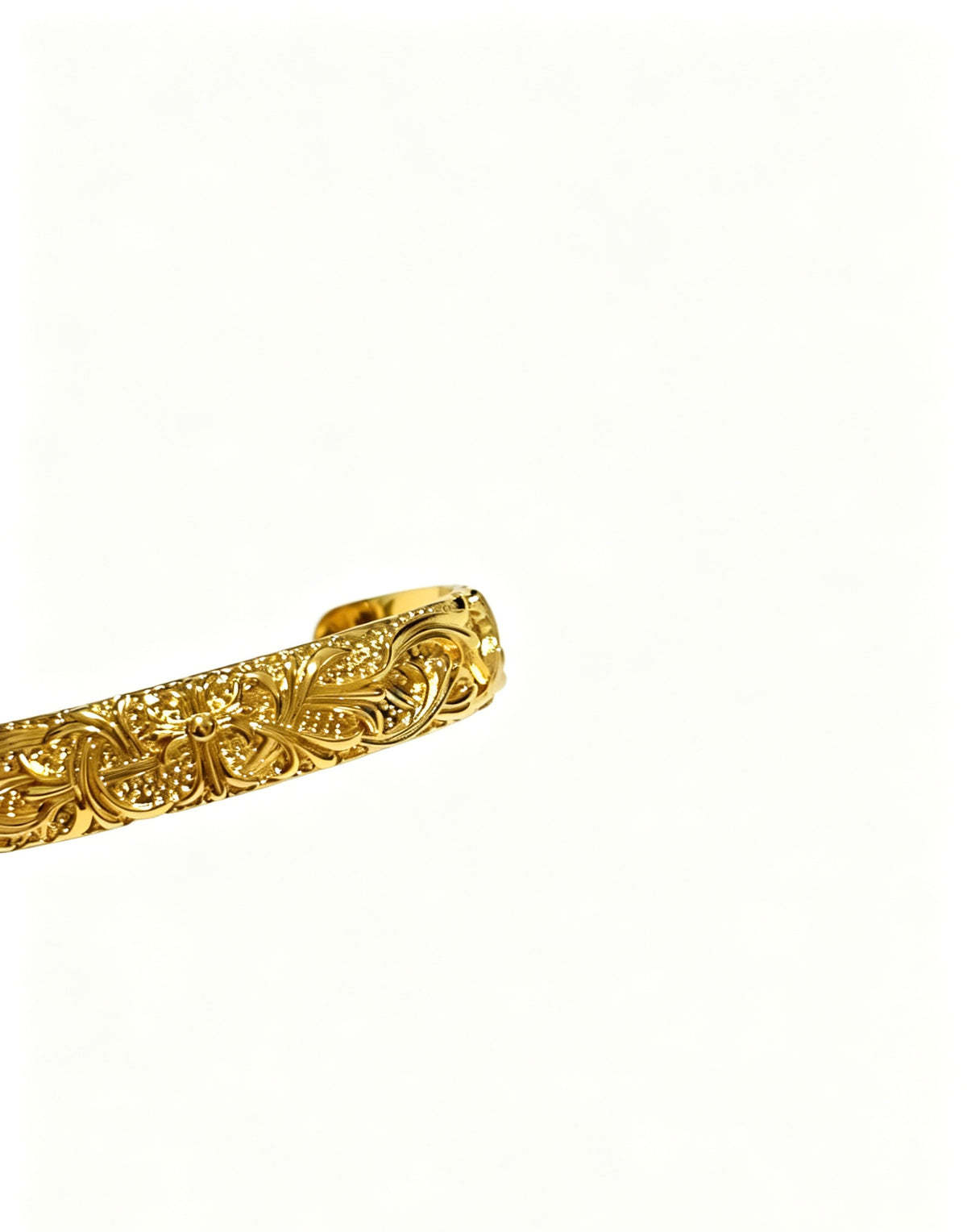 Signature Emblem Bangle in Polished Metal-Tone – Design 003 detail view