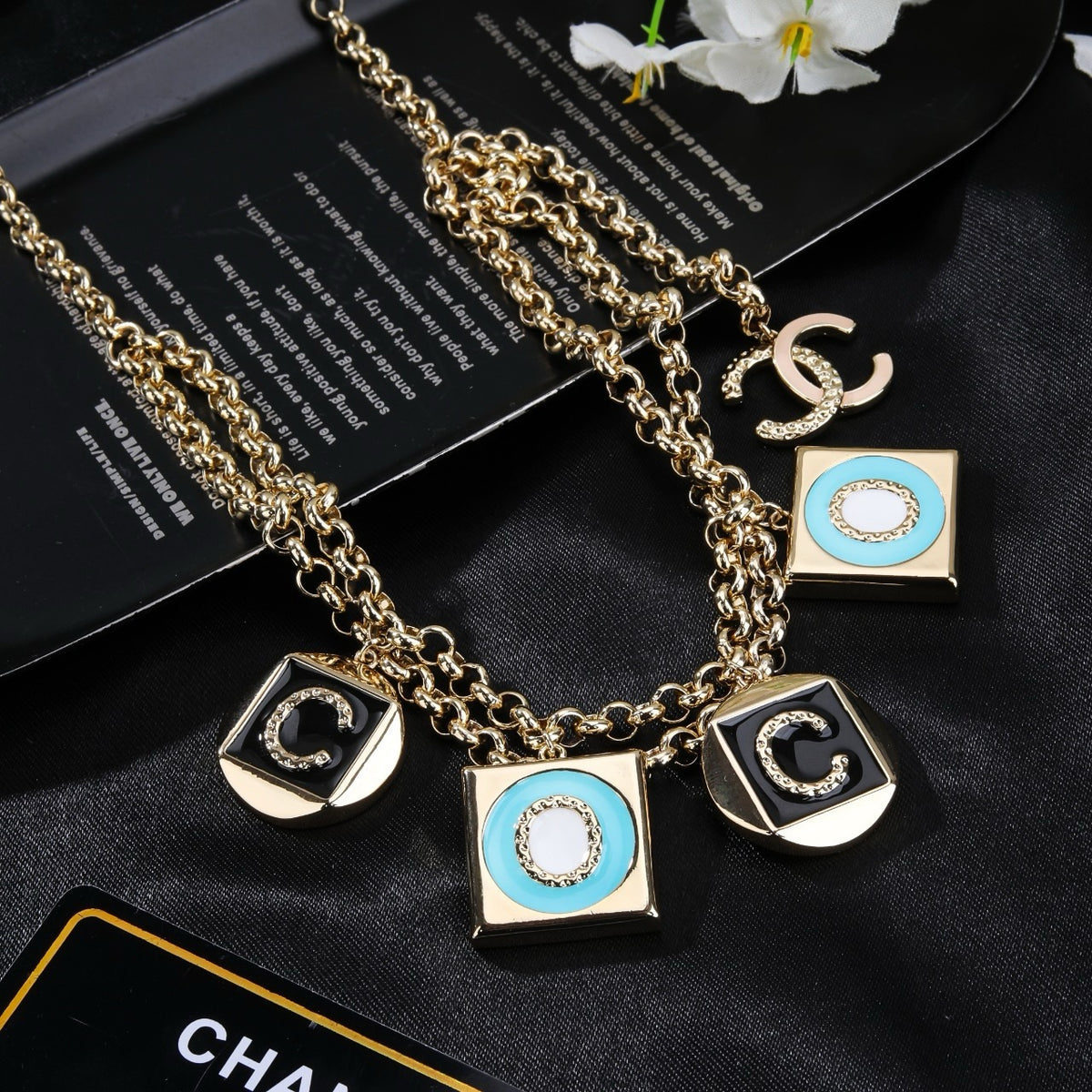 Signature Emblem Jewelry Accessory in Polished Metal-Tone – Design 018 main product view