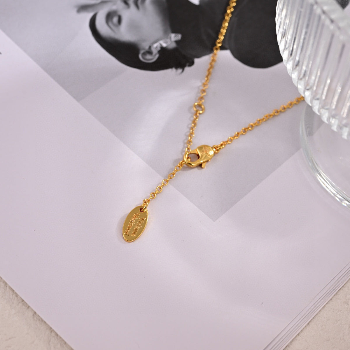 Orb Pendant Necklace in Polished Metal-Tone – Design 034 close-up detail