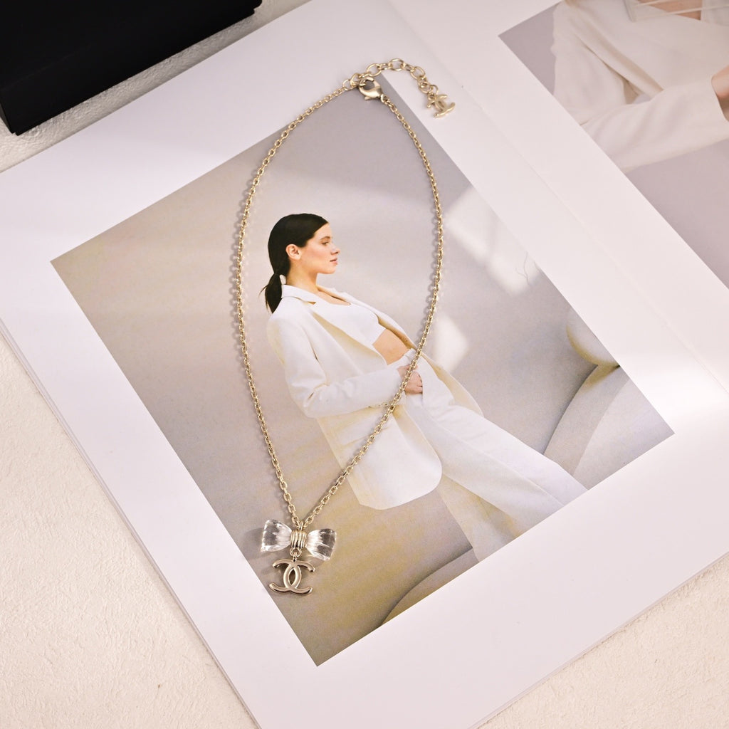 Signature Emblem Pendant Necklace in Polished Metal-Tone – Design 038 detail view