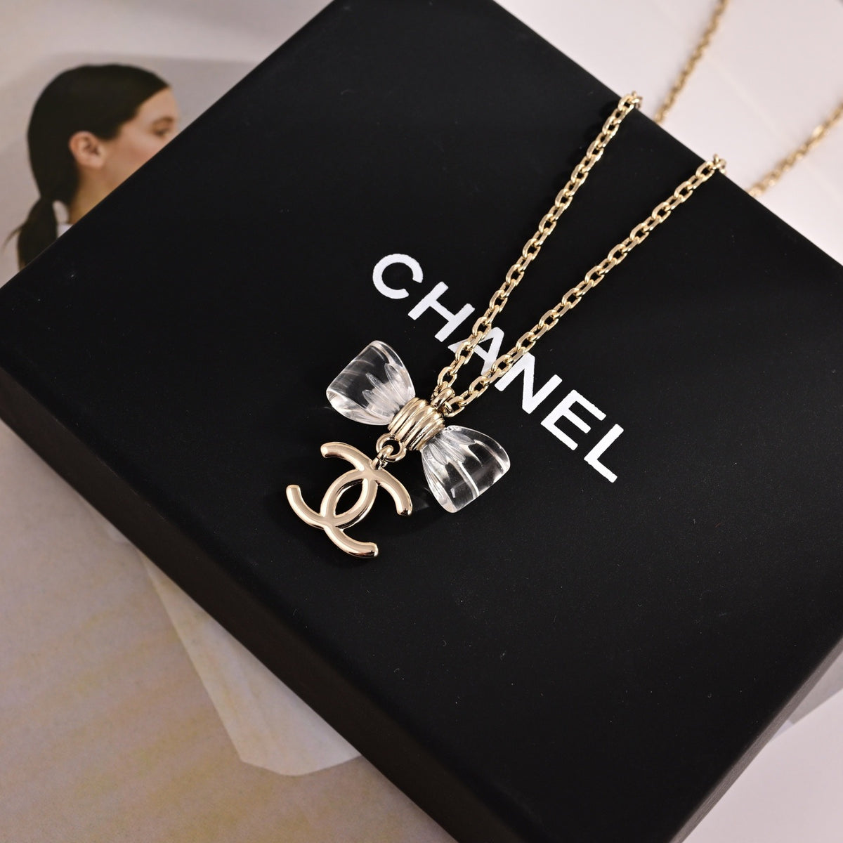 Signature Emblem Pendant Necklace in Polished Metal-Tone – Design 038 main product view
