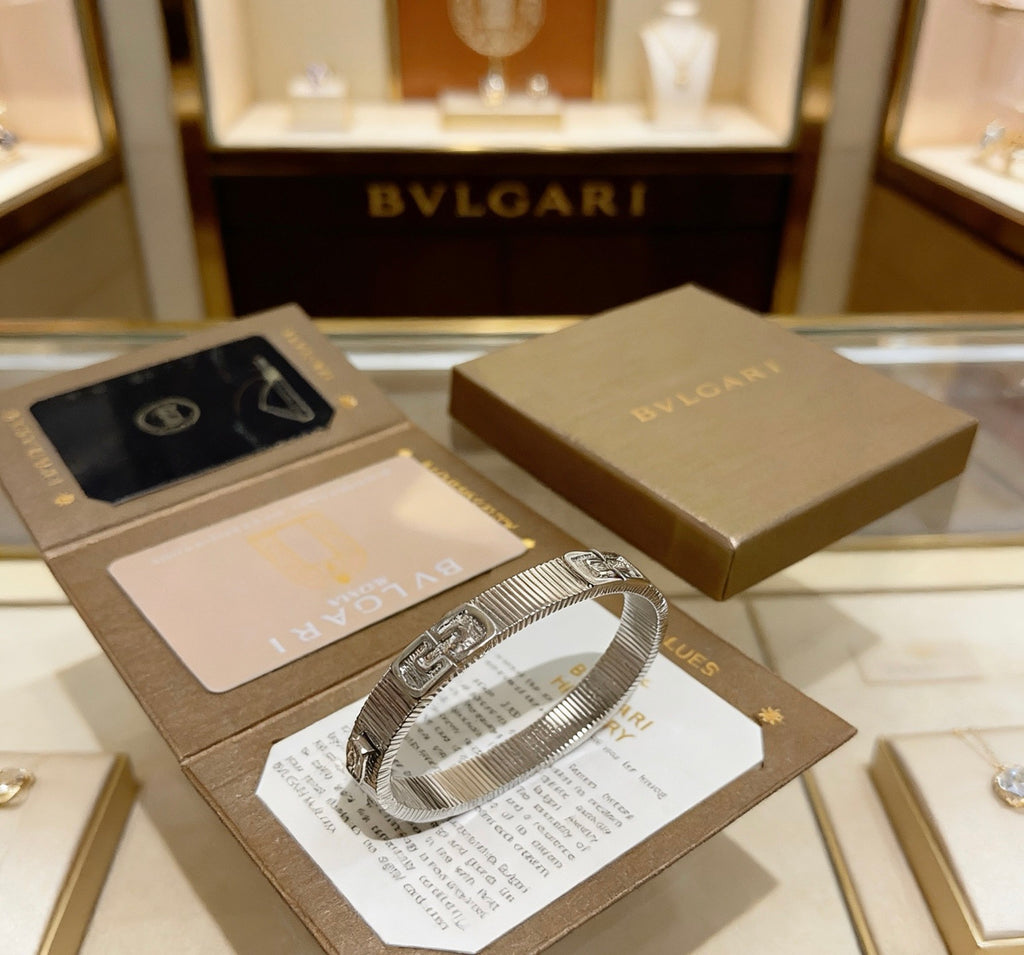 Serpentine Bangle in Polished Metal-Tone – Serpentine Detail – Design 006 front product view