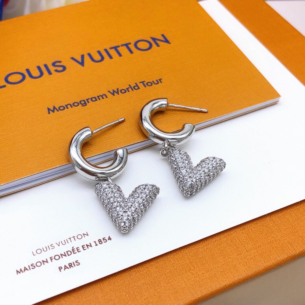 Geometric Emblem Statement Earrings in Silver-Tone – Silver Detail – Design 004 close-up detail