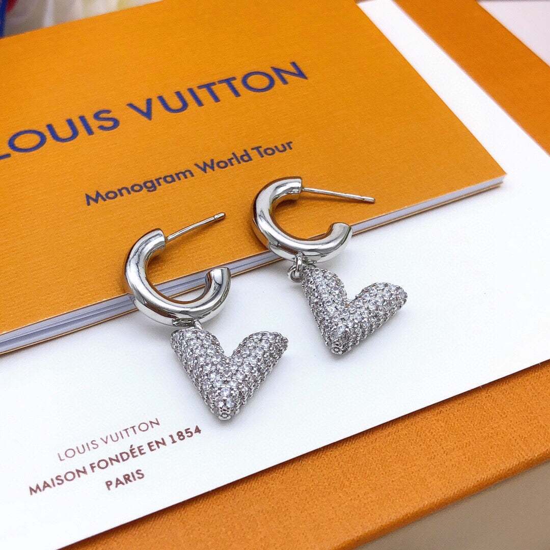 Geometric Emblem Statement Earrings in Silver-Tone – Silver Detail – Design 004 close-up detail