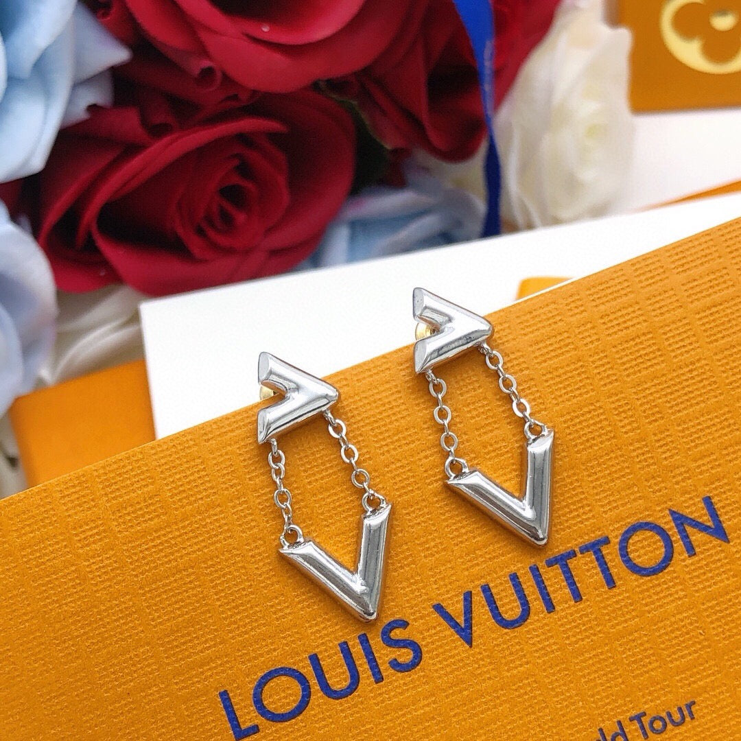 Geometric Emblem Stud Earrings in Gold-Tone – Design 021 main product view