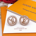 Round Stud Earrings in Silver-Tone – Silver Detail – Design 003 main product view