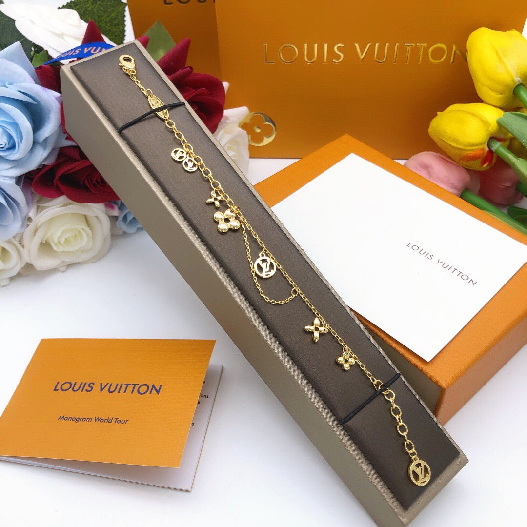 Floral Bracelet in Gold-Tone – Design 010 styled product view