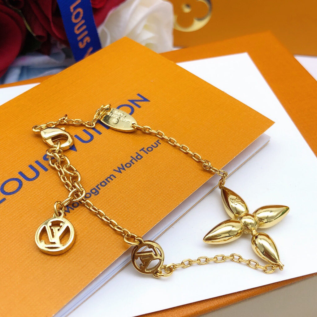 Geometric Emblem Bracelet in Gold-Tone – Design 039 styled product view