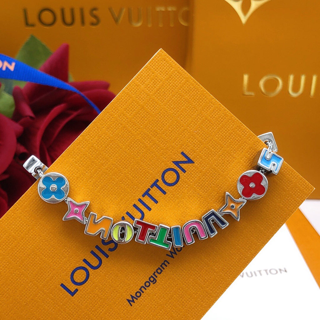 Letter Emblem Bracelet in Gold-Tone – Design 002 side detail