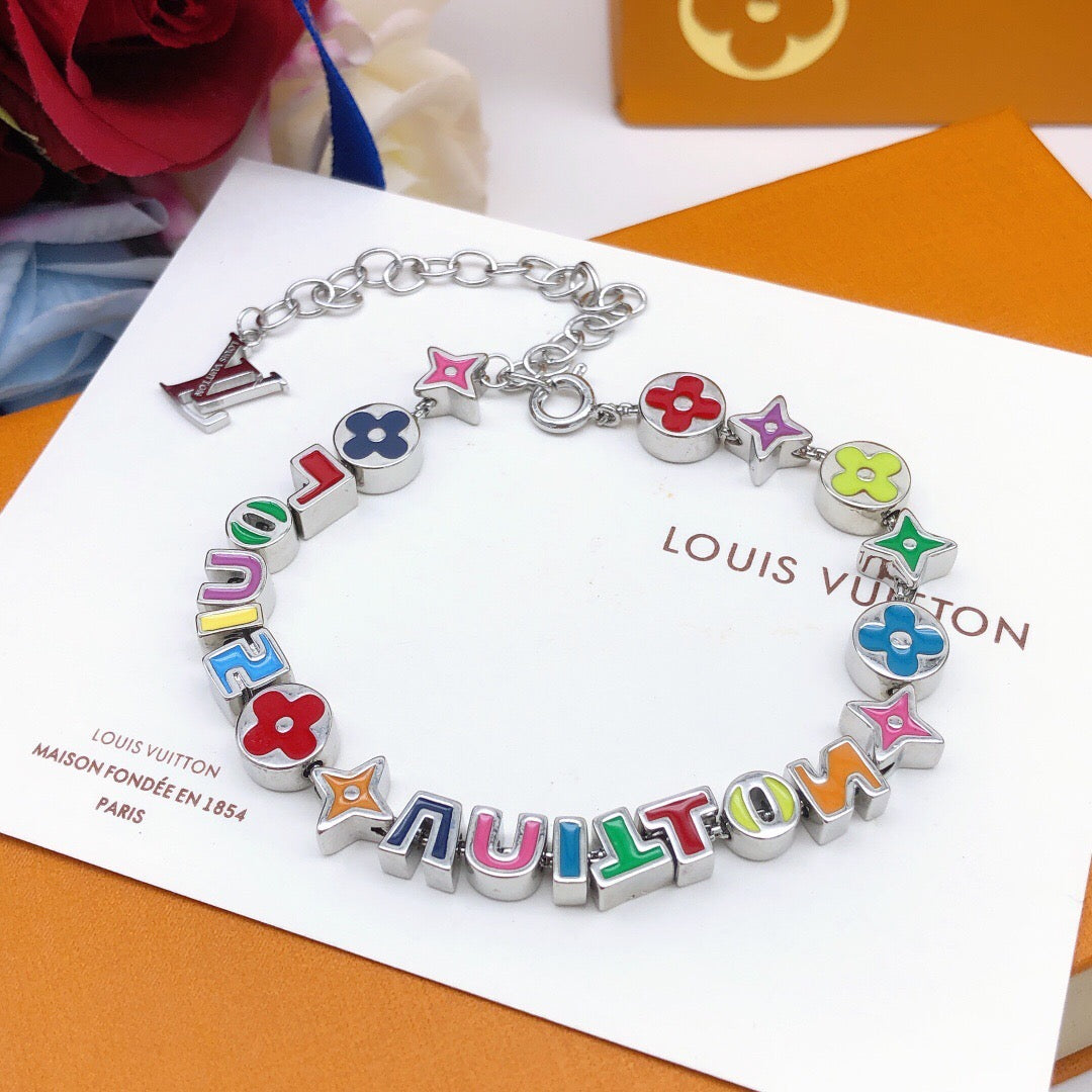 Letter Emblem Bracelet in Gold-Tone – Design 004 main product view