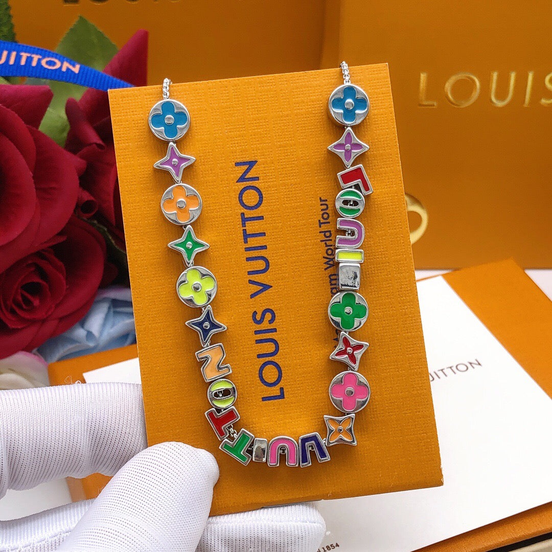 Letter Emblem Bracelet in Gold-Tone – Design 002 front product view