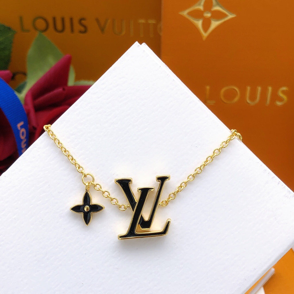 Geometric Emblem Bracelet in Gold-Tone – Black Detail – Design 003 main product view