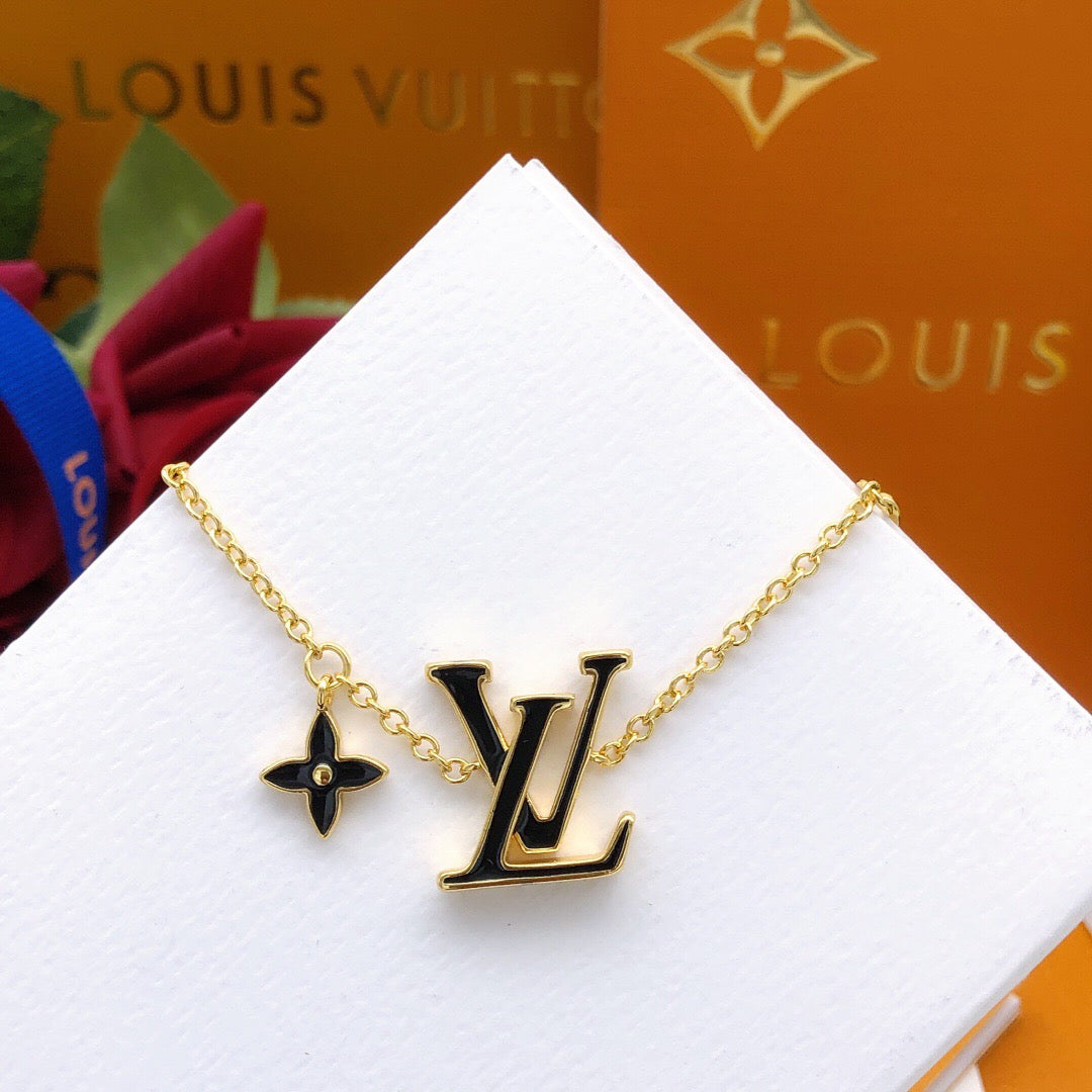 Geometric Emblem Bracelet in Gold-Tone – Black Detail – Design 004 main product view