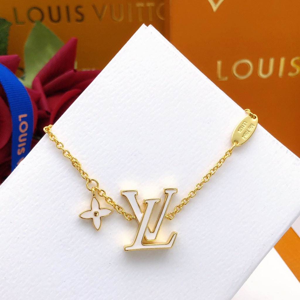 Geometric Emblem Bracelet in Gold-Tone – White Detail – Design 002 main product view
