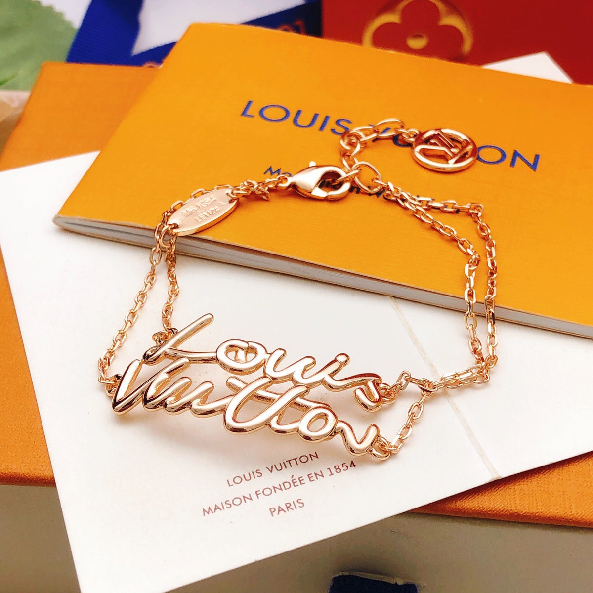 Geometric Emblem Bracelet in Rose-Gold-Tone – Rose Gold Detail – Design 010 front product view