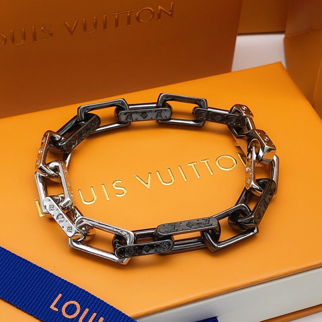 Geometric Emblem Bracelet in Polished Metal-Tone – Design 006 main product view