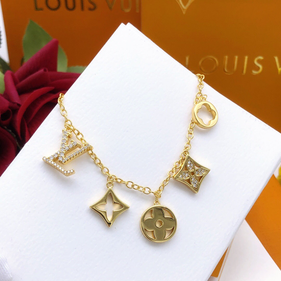 Geometric Emblem Bracelet in Gold-Tone – Design 047 styled product view