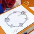 Geometric Emblem Bracelet in Silver-Tone – Silver Detail – Design 016 main product view