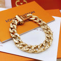 Geometric Emblem Bracelet in Gold-Tone – Design 031 main product view
