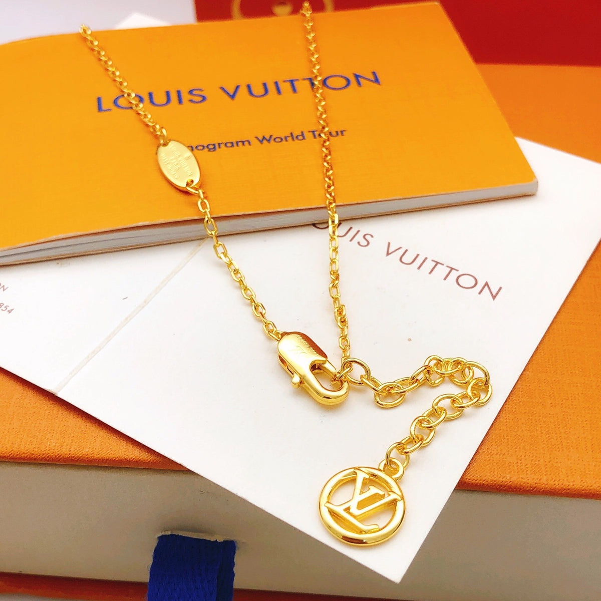 Lock Pendant Necklace in Gold-Tone – Design 001 front product view