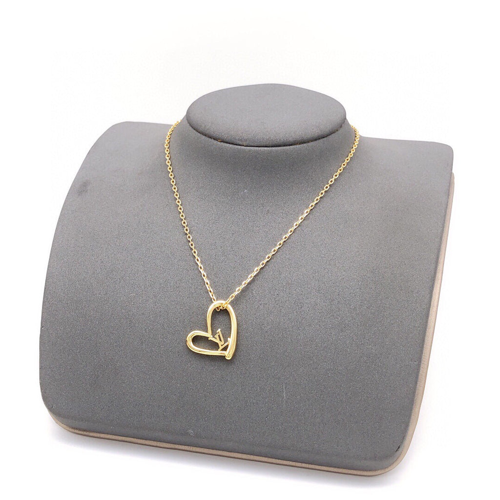 Heart Pendant Necklace in Gold-Tone – Design 004 main product view