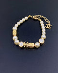 Pearl Bracelet in Gold-Tone – Pearl Detail – Design 002 main product view