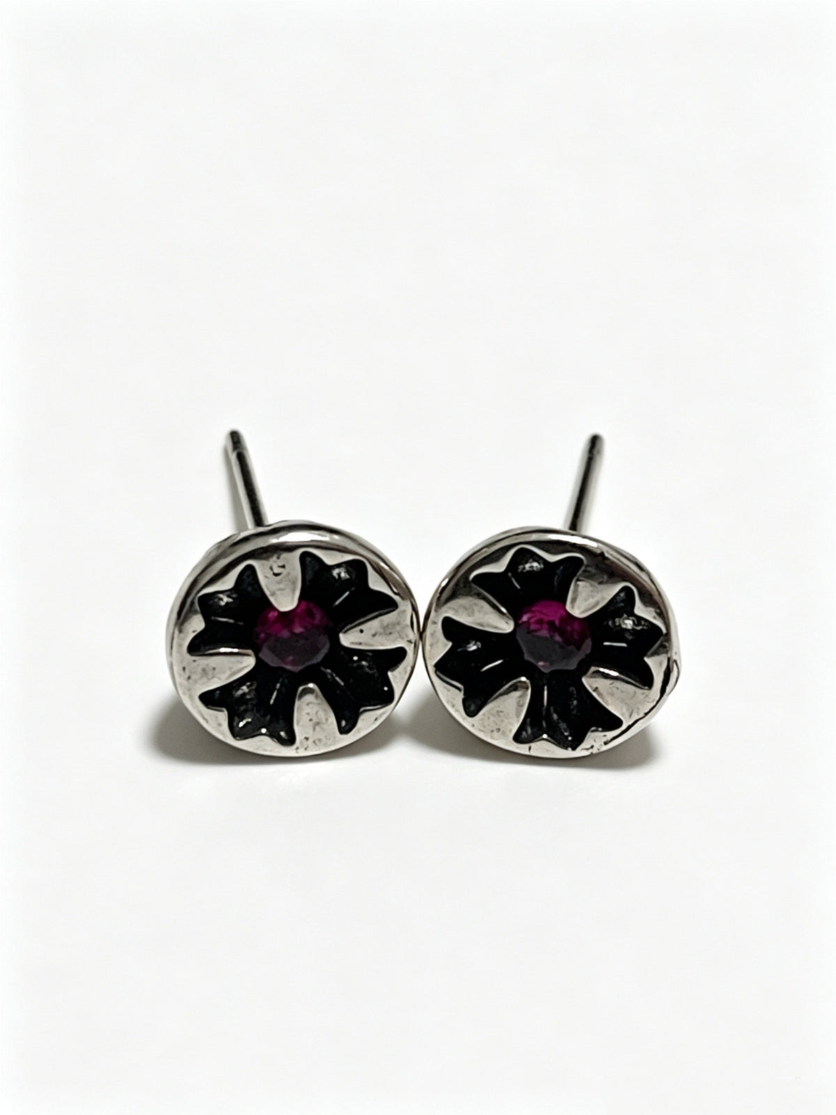 Signature Emblem Statement Earrings in Polished Metal-Tone – Design 004 styled product view