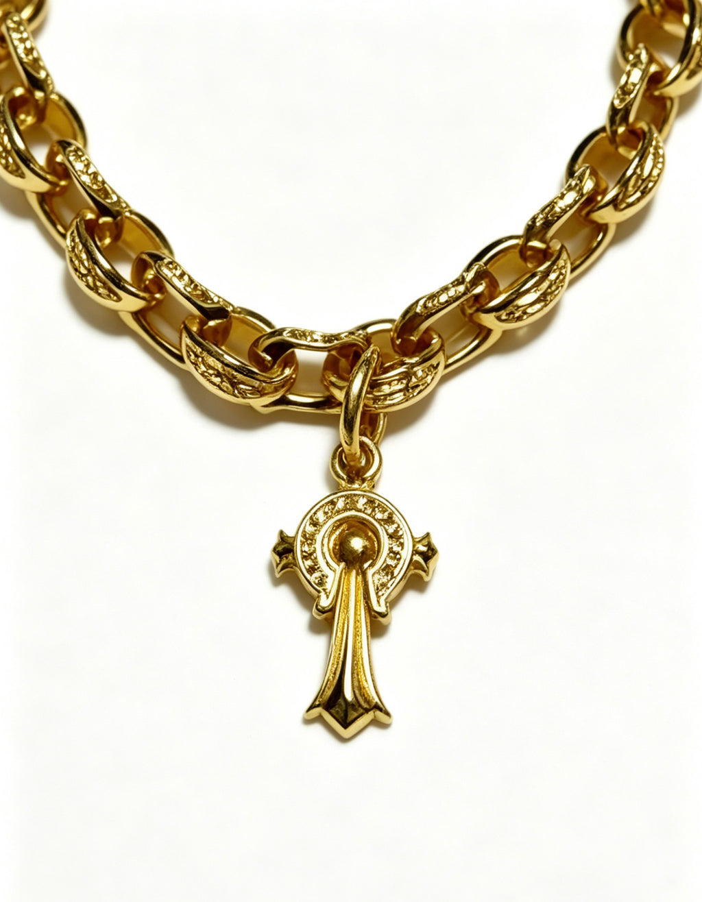 Signature Emblem Bracelet in Polished Metal-Tone – Design 008 styled product view