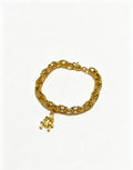Cross Cuban-Link Bracelet in Antique Silver-Tone – Cuban Link – Design 05 main product view