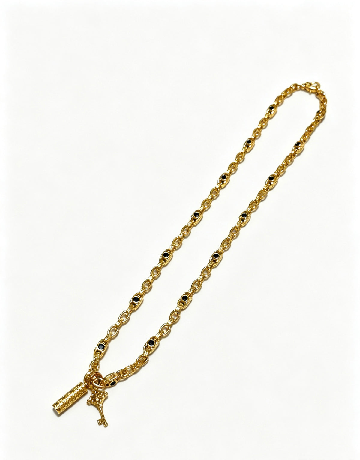 Cross Pendant Necklace in Antique Silver-Tone – Design 01 detail view