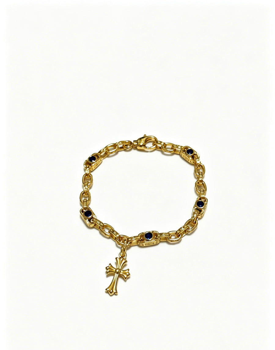 Signature Emblem Bracelet in Polished Metal-Tone – Design 006 main product view
