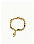 Cross Cuban-Link Bracelet in Antique Silver-Tone – Cuban Link – Design 04 main product view