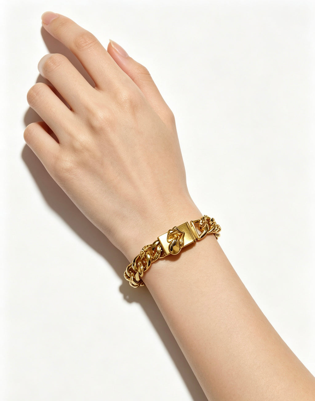 Cross Cuban-Link Bracelet in Antique Silver-Tone – Cuban Link – Design 03 main product view