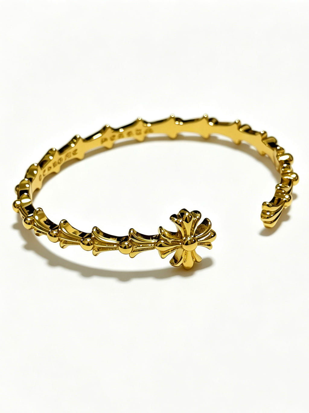 Cross Statement Bracelet in Metal-Tone – Design 01 detail view