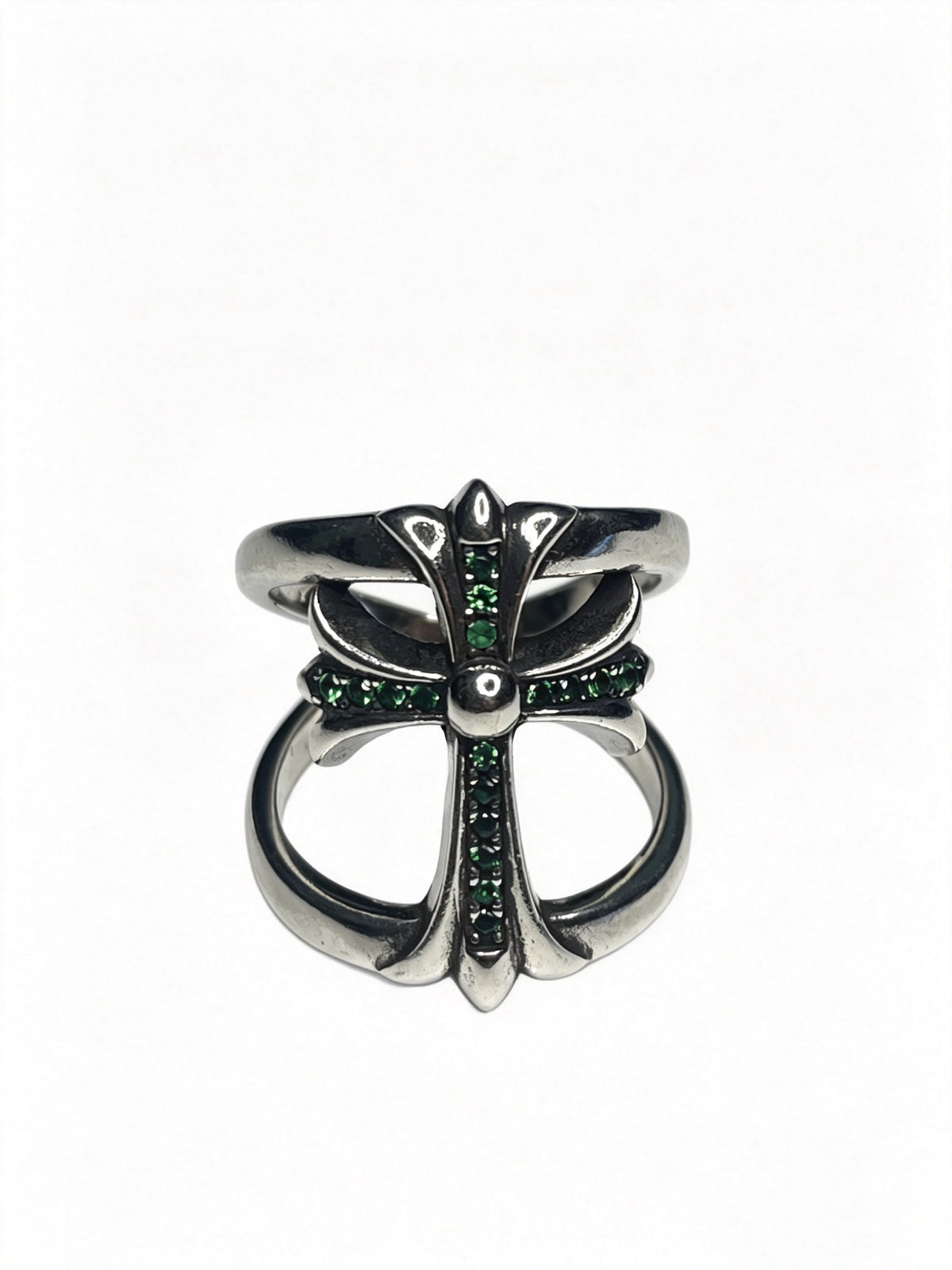 Signature Emblem Statement Ring in Polished Metal-Tone – Design 013 styled product view