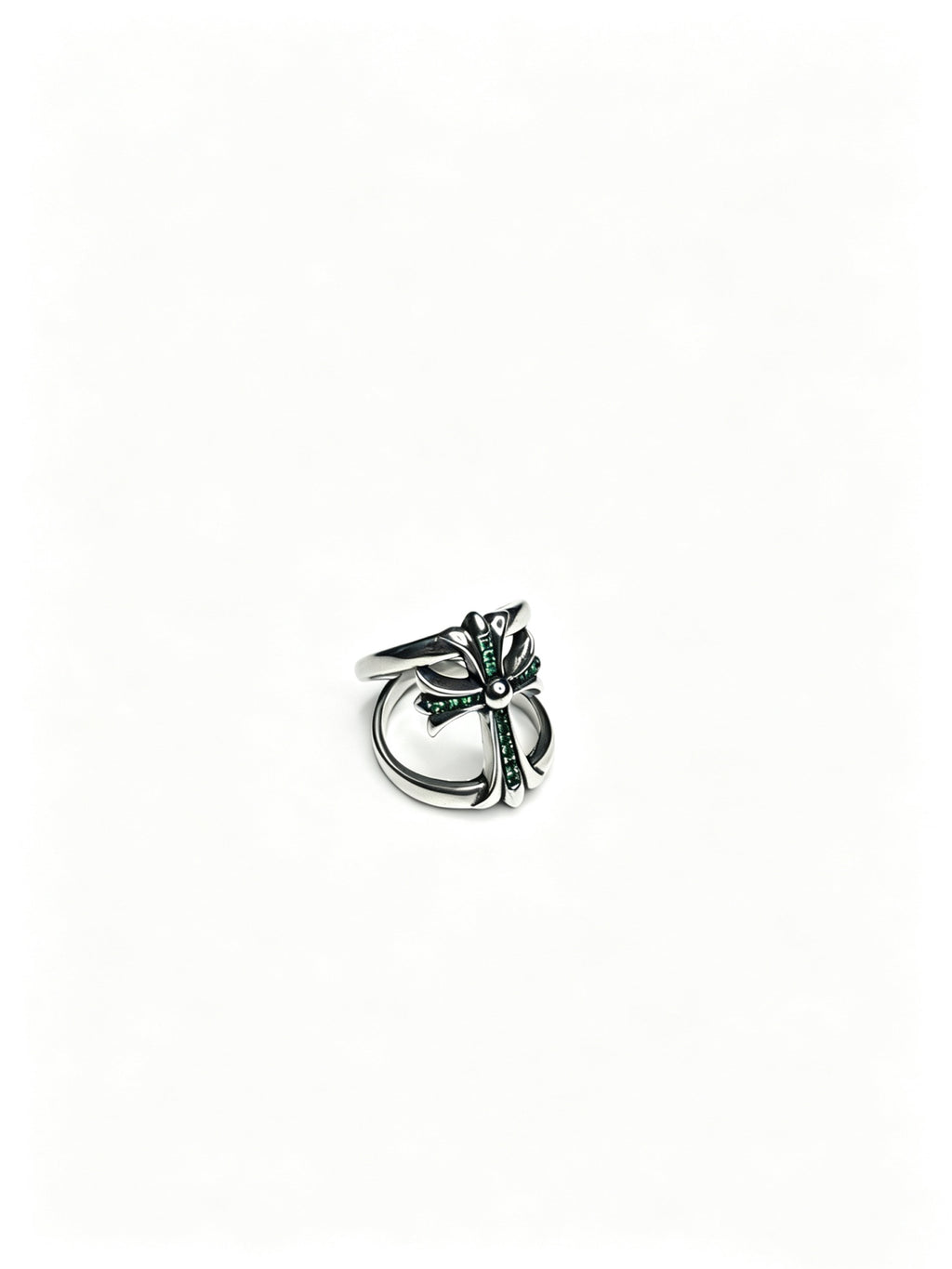 Signature Emblem Statement Ring in Polished Metal-Tone – Design 013 detail view