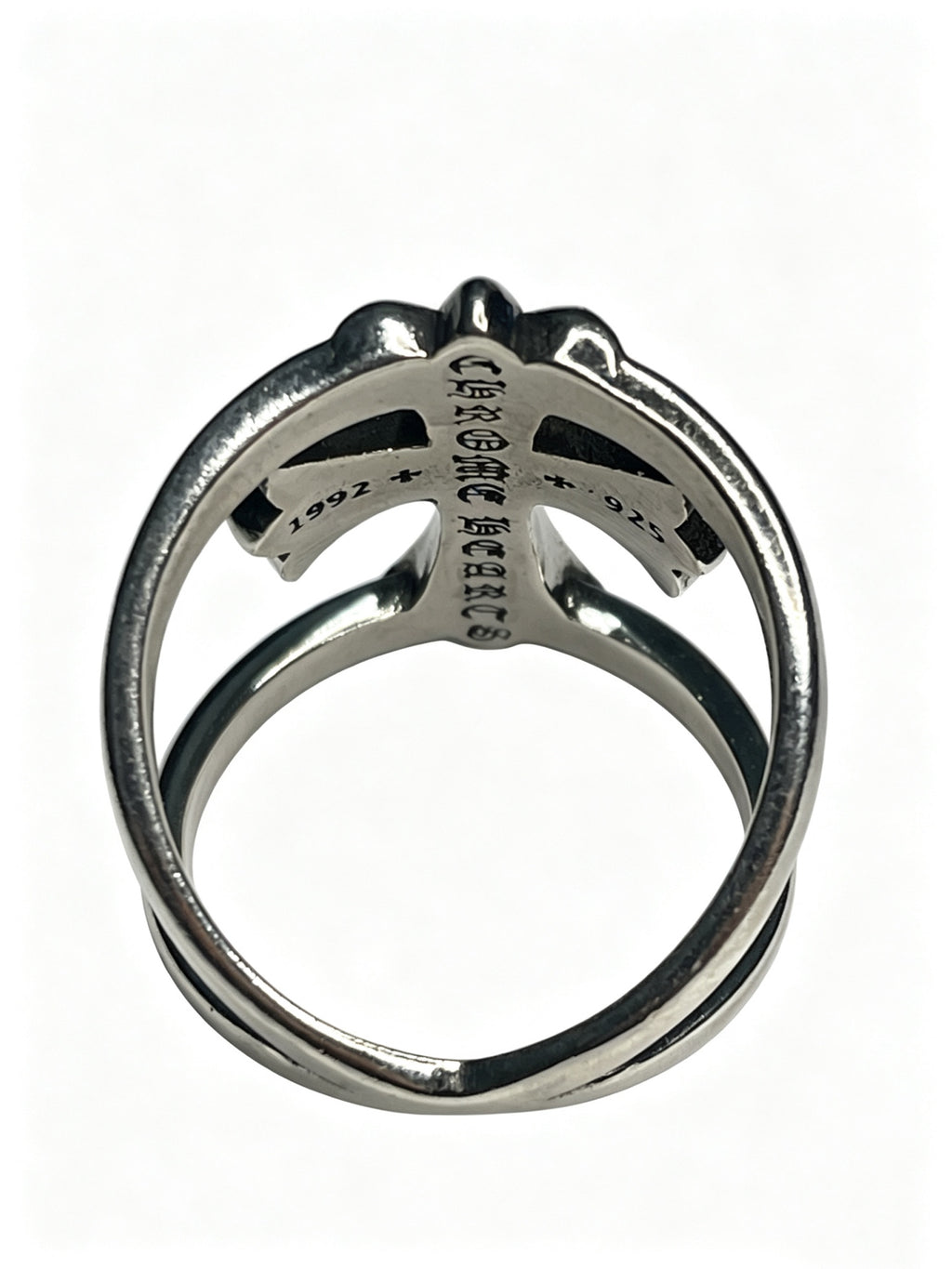 Signature Emblem Statement Ring in Polished Metal-Tone – Design 013 side detail