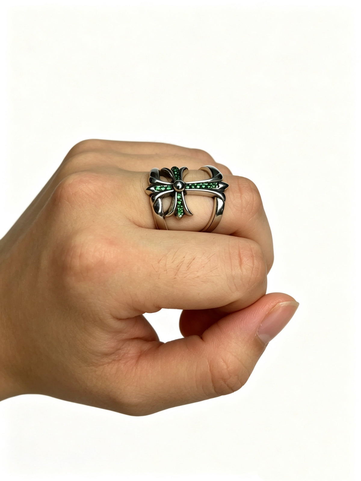 Cross Statement Ring in Metal-Tone – Design 12 front product view