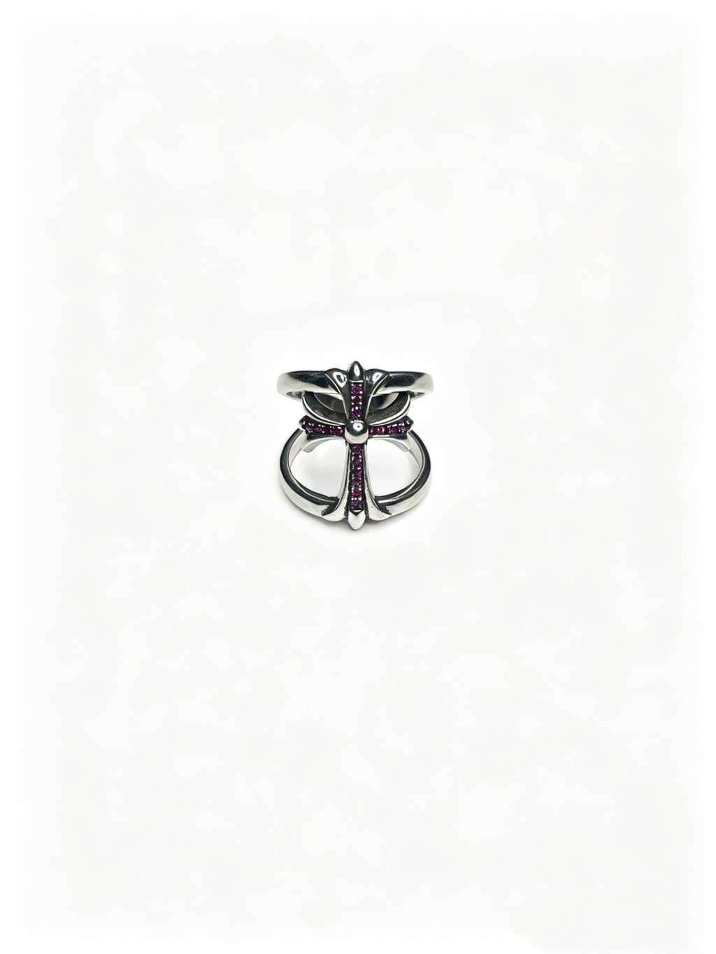 Signature Emblem Statement Ring in Polished Metal-Tone – Design 014 close-up detail