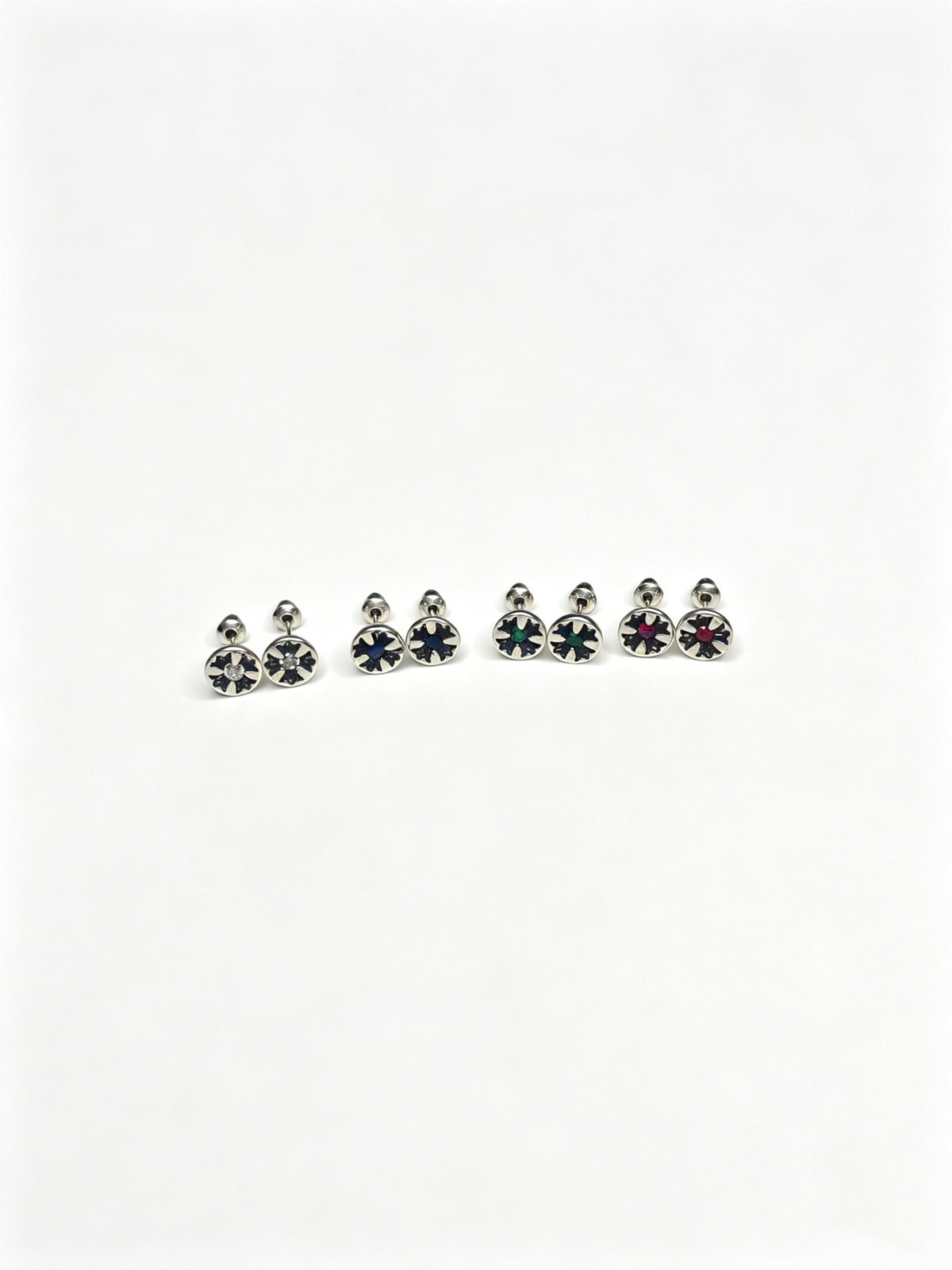 Signature Emblem Statement Earrings in Polished Metal-Tone – Design 011 side detail