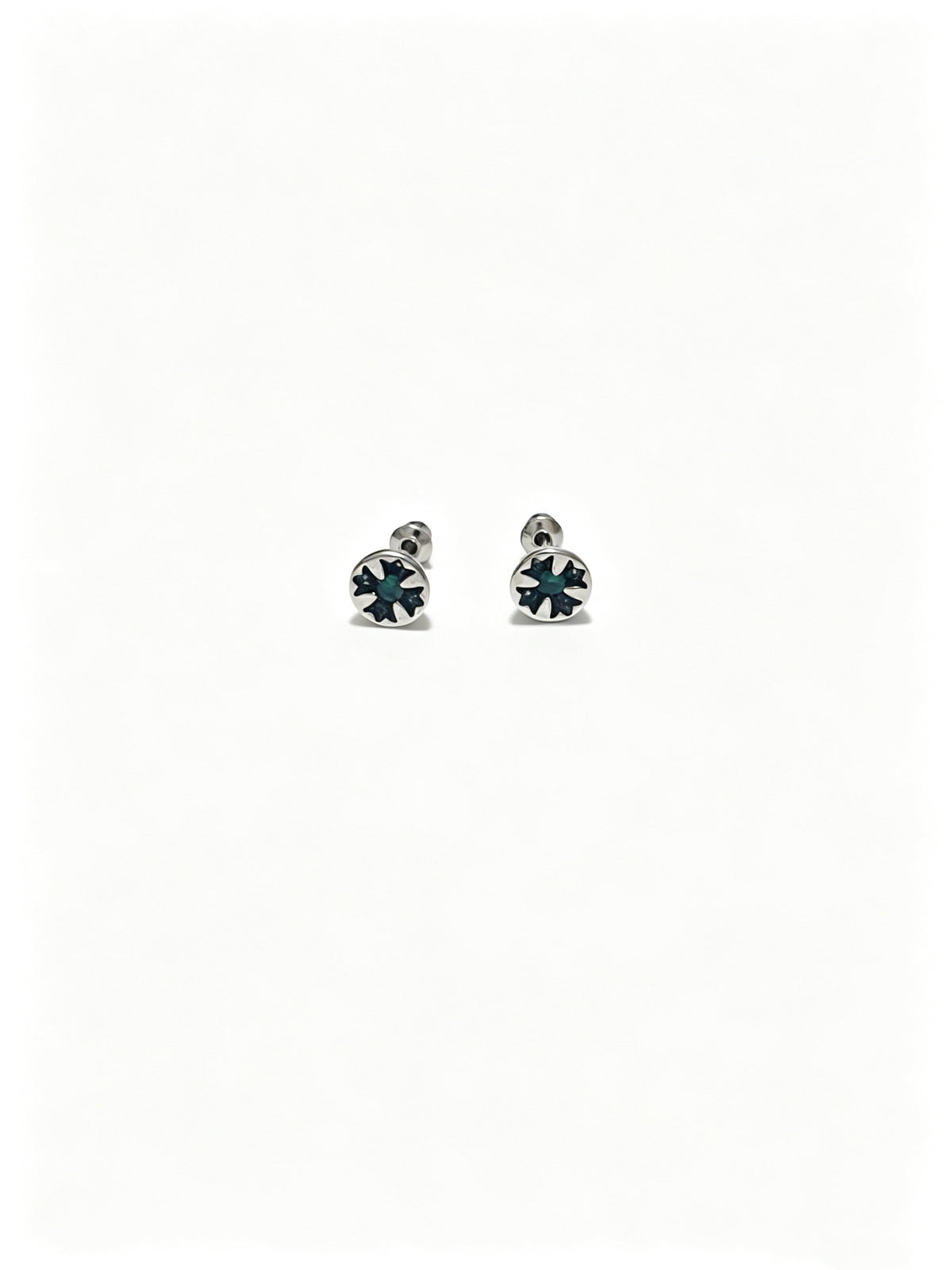 Signature Emblem Statement Earrings in Polished Metal-Tone – Design 022 side detail