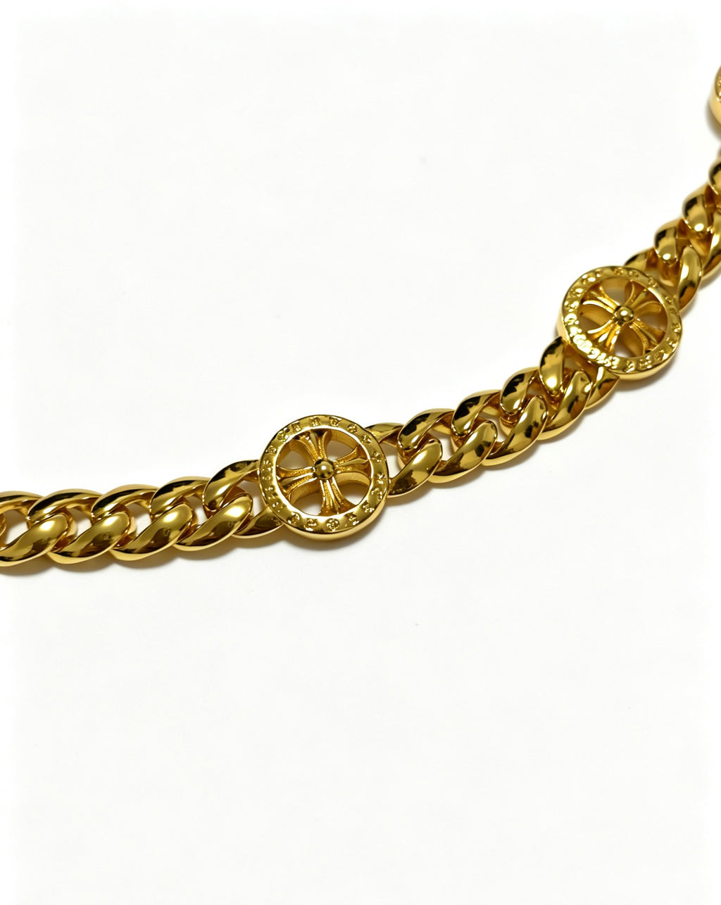 Cross Cuban-Link Bracelet in Antique Silver-Tone – Cuban Link – Design 16 styled product view