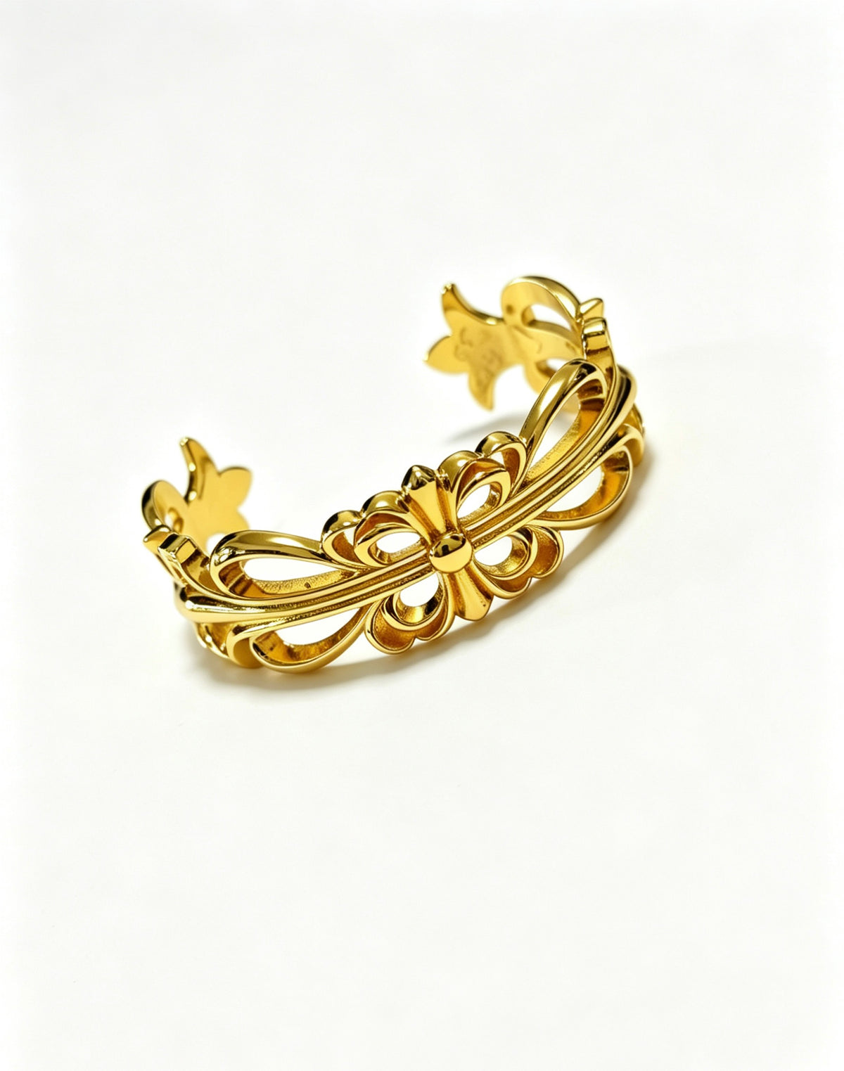 Cross Statement Bracelet in Metal-Tone – Design 08 front product view