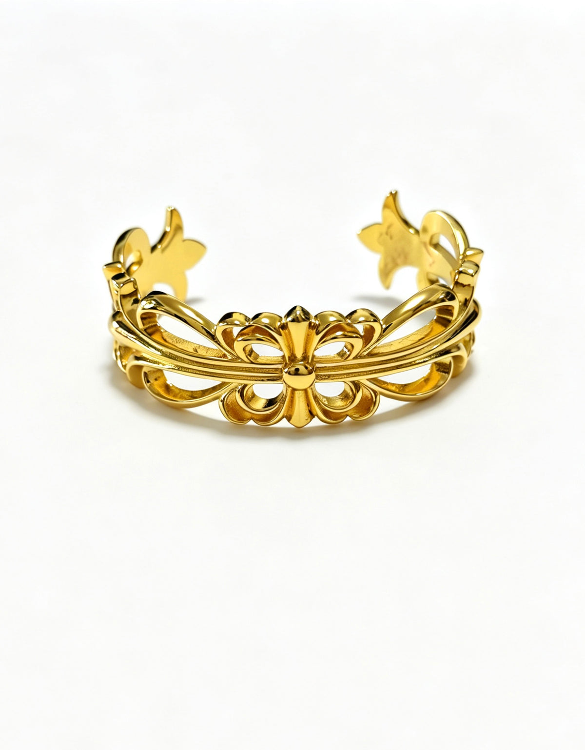 Cross Statement Bracelet in Metal-Tone – Design 08 side detail