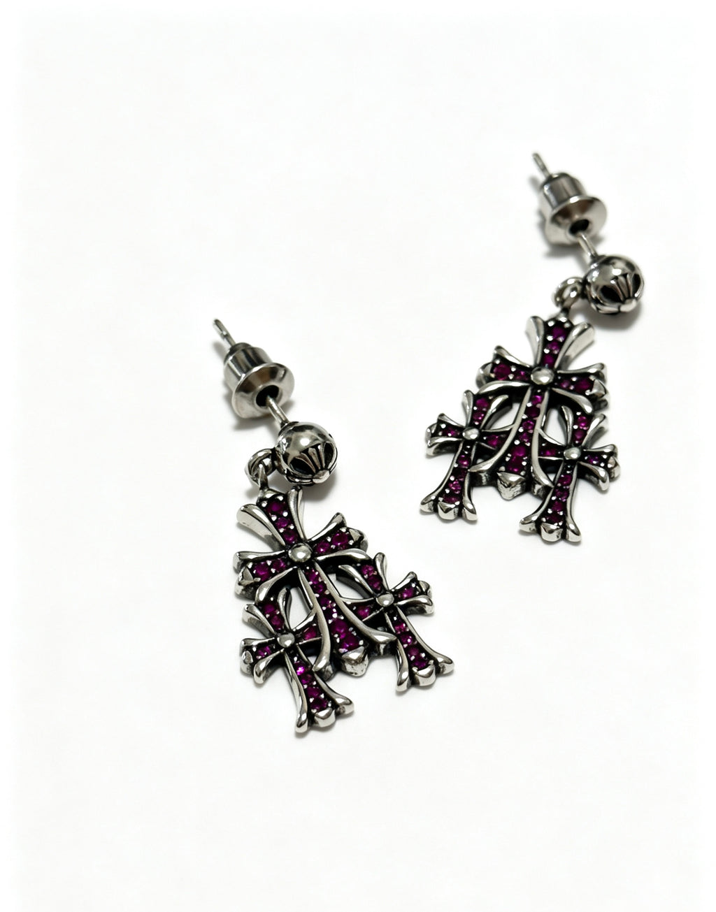 Signature Emblem Statement Earrings in Polished Metal-Tone – Design 020 front product view