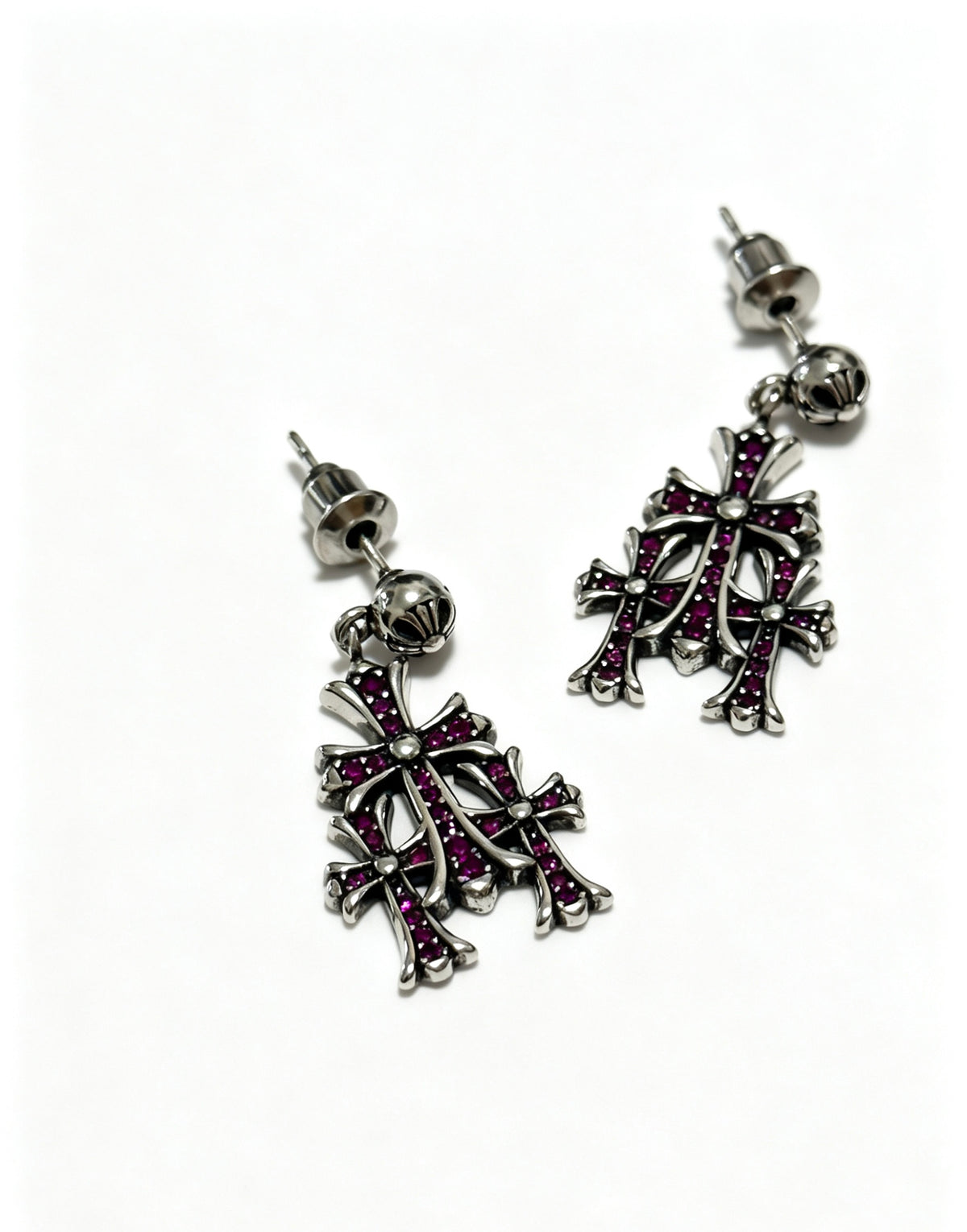 Signature Emblem Statement Earrings in Polished Metal-Tone – Design 020 front product view