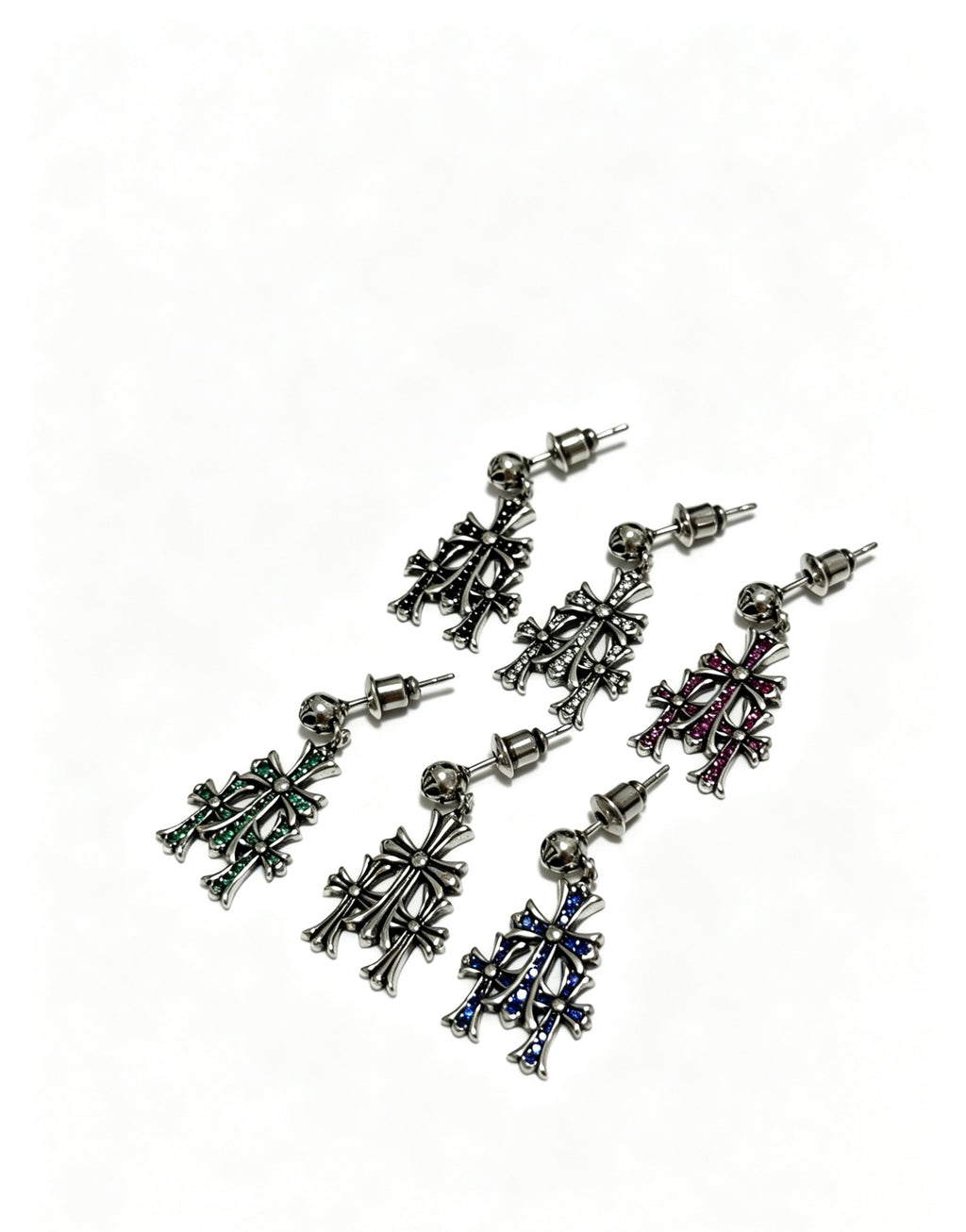 Cross Statement Earrings in Metal-Tone – Design 07 side detail