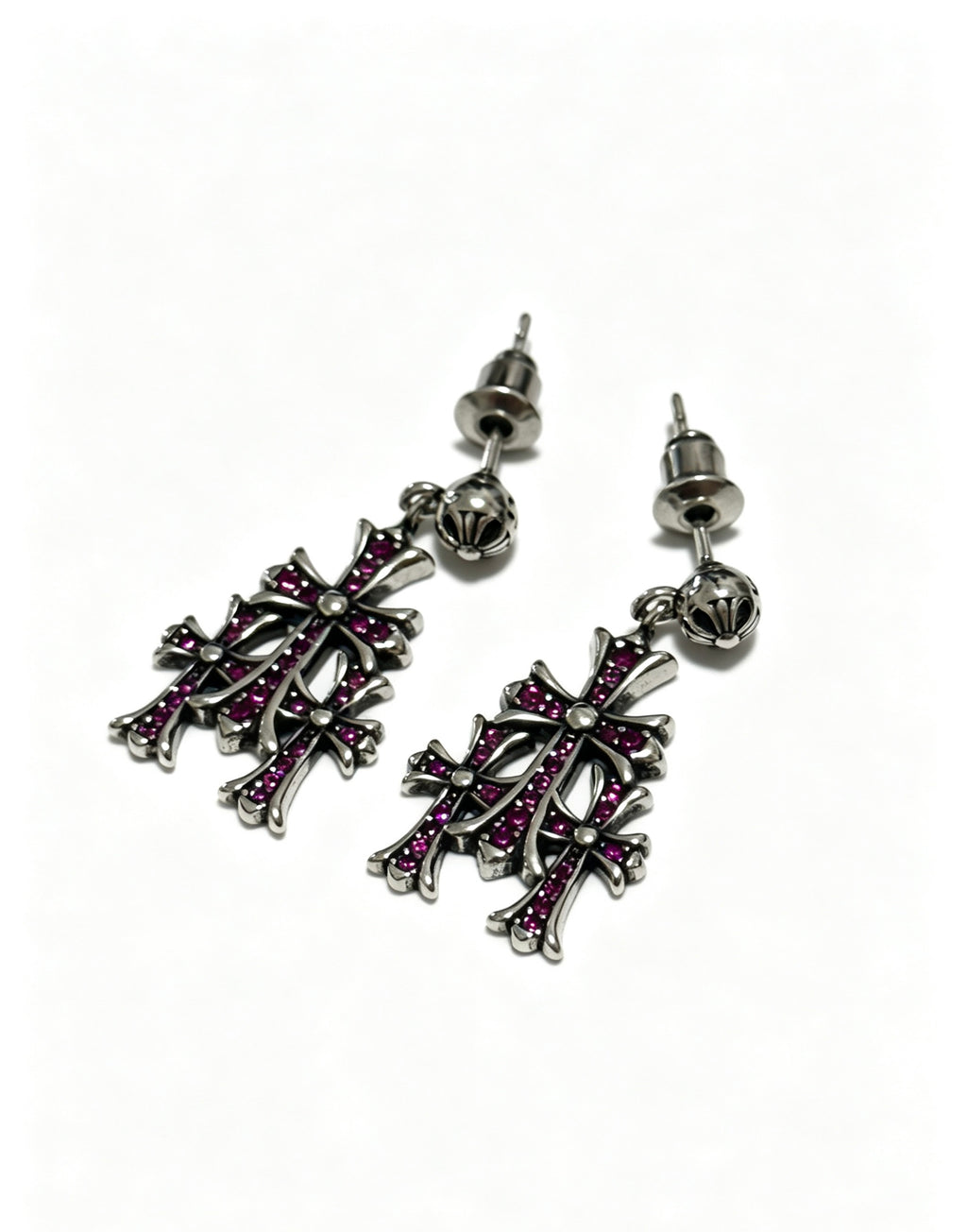 Cross Statement Earrings in Metal-Tone – Design 11 main product view