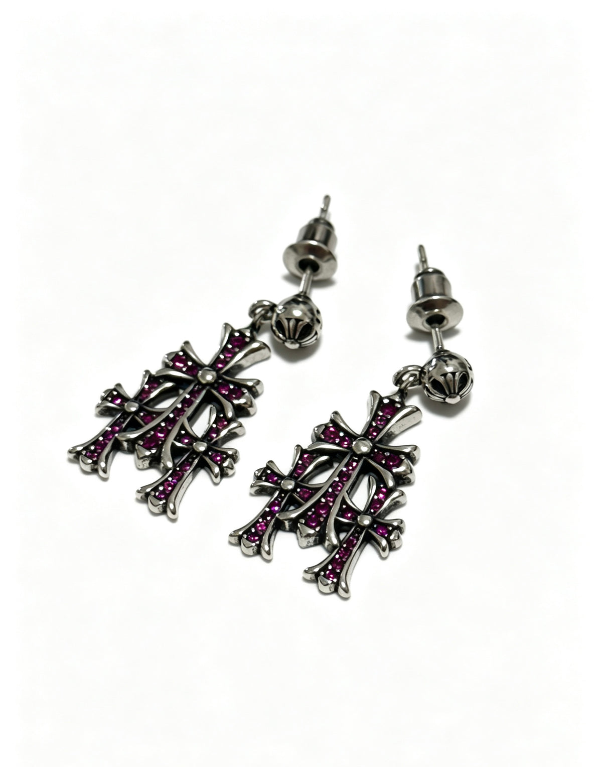 Cross Statement Earrings in Metal-Tone – Design 11 main product view