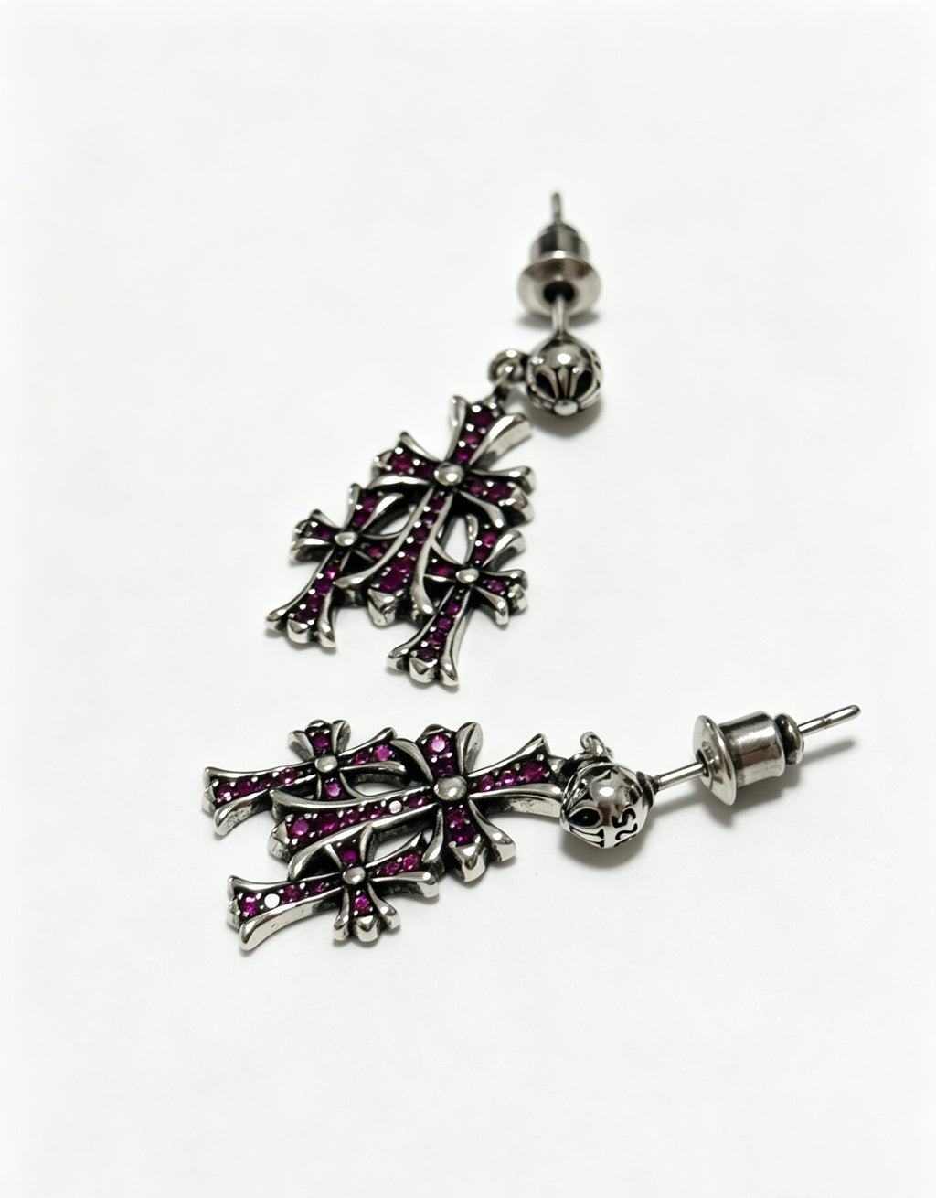 Signature Emblem Statement Earrings in Polished Metal-Tone – Design 020 detail view